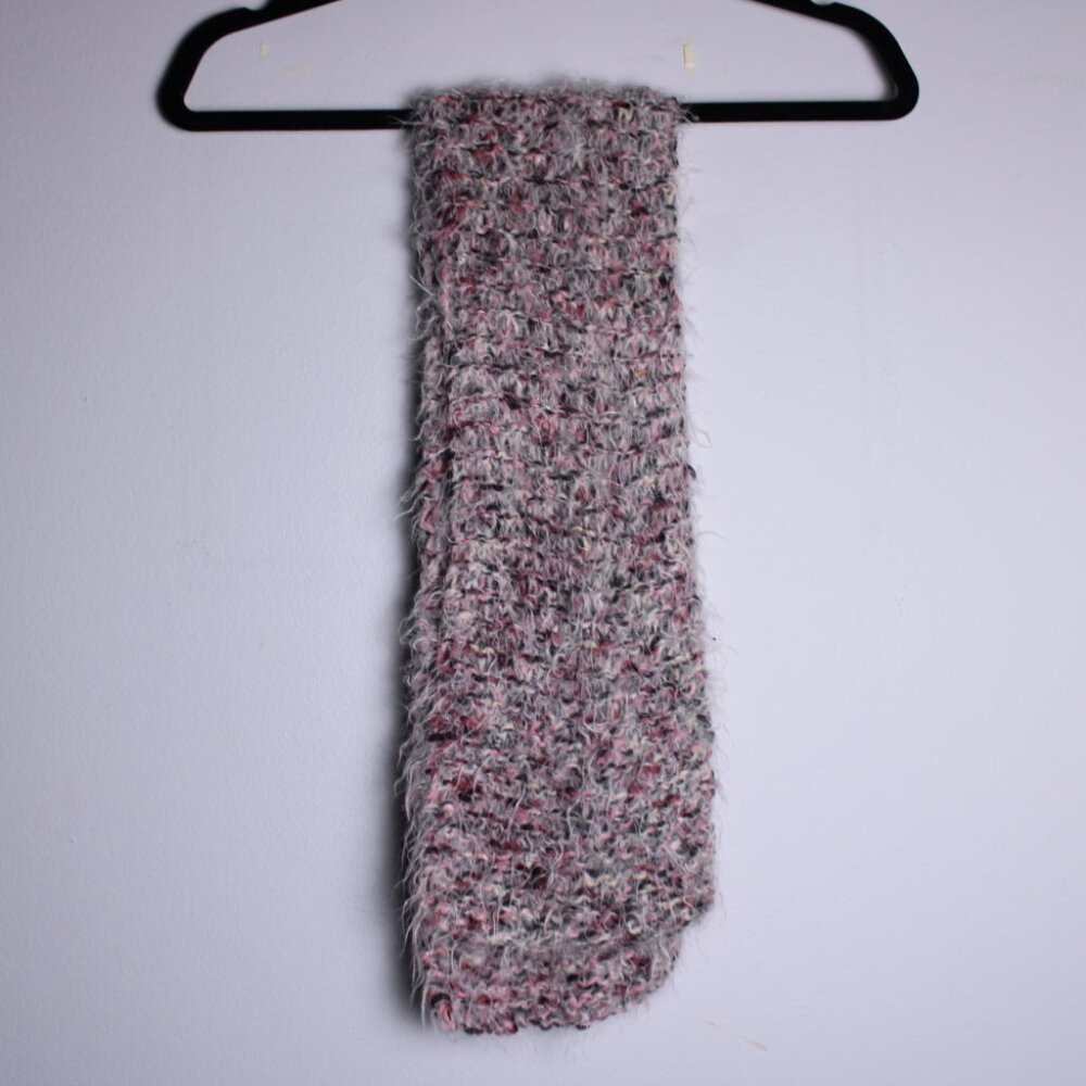 Fuzzy Pink & Purple Knit Scarf